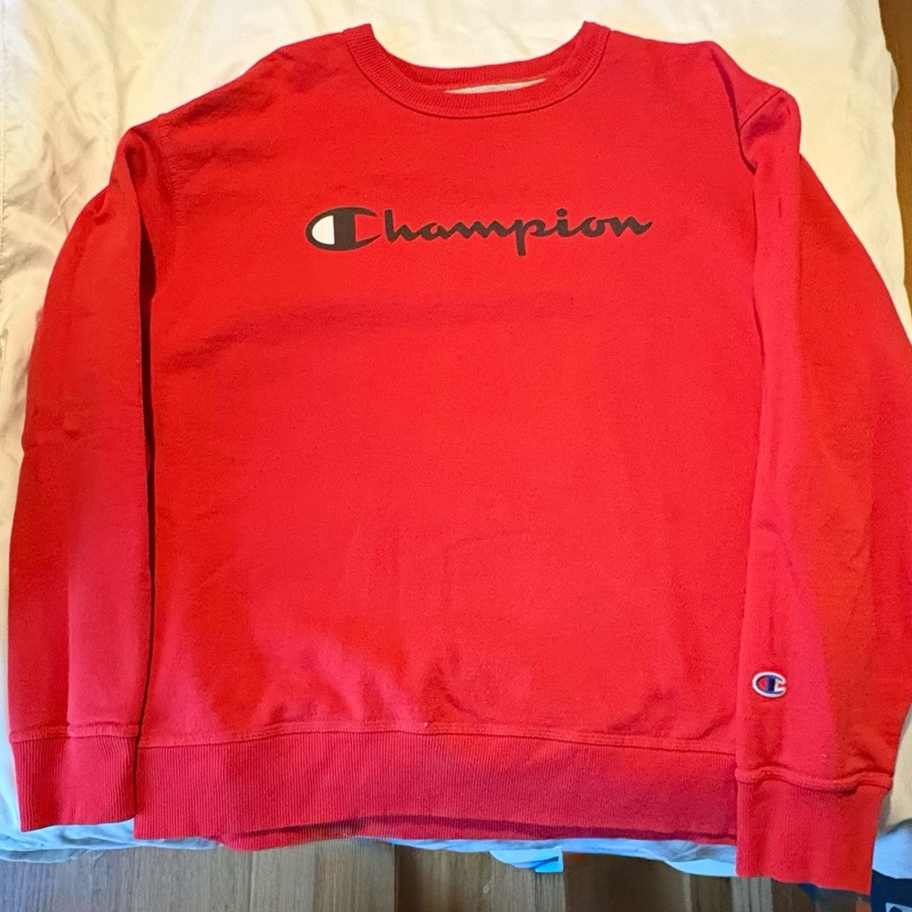Champion Men's Bold Red Crewneck Sweater